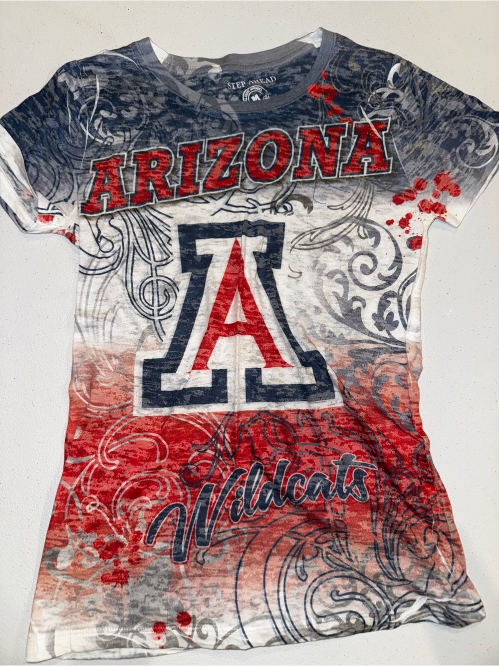 Arizona Wildcats Short Sleeve Graphic Tee - Red, White & Blue